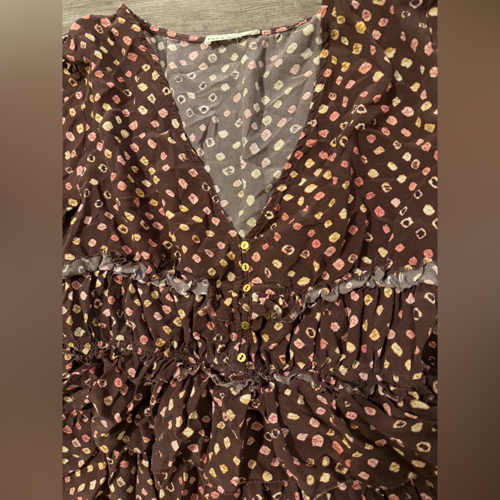 Ulla Johnson Brown And Yellow Patterned Dress - image 2